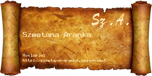 Szmetana Aranka névjegykártya